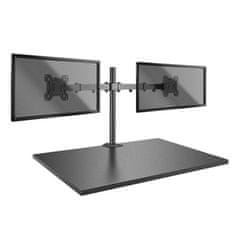 Držiak pre 2xLCD monitor na stôl, výš. nast. do 40cm, max 7kg, 2 kĺby, rameno 34cm, VESA 75/100mm