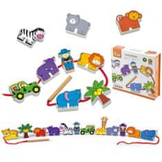 Viga Toys Drevené pletené puzzle Safari Zoo Blocks