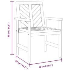 Vidaxl Záhradné jedálenské stoličky 3 kusy z masívneho akáciového dreva