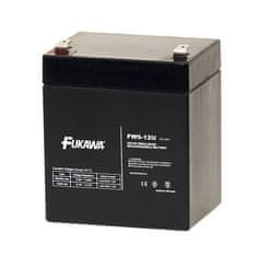 Fukawa olovená batéria FW 5-12 U do UPS APC / AEG / EATON / Powerware / 12V / 5Ah / životnosť 5 rokov / Faston F2-6,3mm