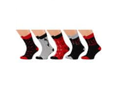 BATMAN Čierno-červené pánske dlhé ponožky - 5 párov, OEKO-TEX 40-42 EU