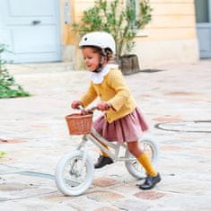 Detský balančný bicykel s prilbou - béžový