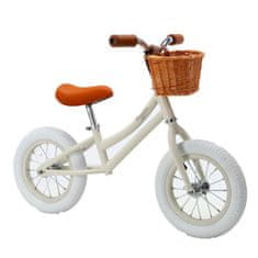 Detský balančný bicykel s prilbou - béžový