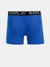 Replay Sada dvoch boxeriek v čiernej a modrej farbe Replay M