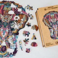 Lubiwood Drevené puzzle Tajomný slon A4 Premium Box 155 dielov