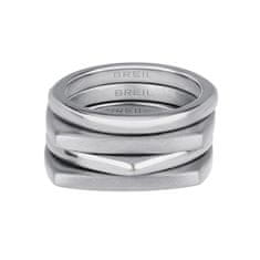 Breil Moderná sada oceľových prsteňov New Tetra TJ301 (Obvod 54 mm)