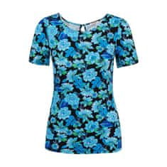 Orsay Modro-čierne dámske kvetované tričko ORSAY_159277660000 S