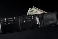 RONALDO Pánska kožená peňaženka Solt čierna univerzálna