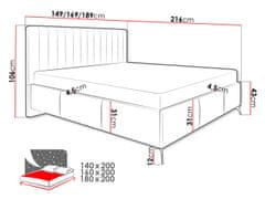 Veneti Manželská posteľ s úložným priestorom 160x200 TANIX - béžová