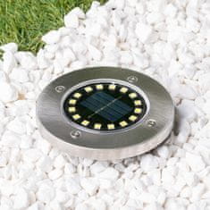LUMILED 12x Solárna záhradná lampa LED do zeme HELIS 16×LED 1W 4000K Neutrálna biela