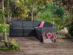 Allibert záhradná sofa PROVENCIA - grafit + sivé podušky 244414