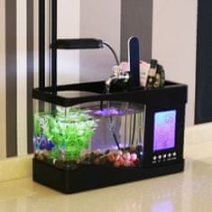 MULTICHANNEL USB akvárium s hodinami s led lampou CHD4032