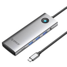 Orico Dokovacia stanica HUB 10v1 Orico USB-C, HDMI, 3xUSB, SD/TF, Audio (sivá)