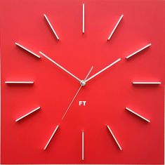 Future Time Dizajnové nástenné hodiny Future Time FT1010RD Square red 40cm