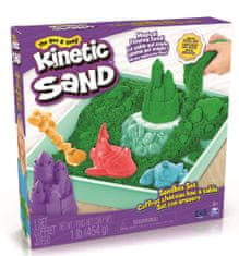 Kinetic Sand Škatuľa tekutého piesku s podložkou zelená