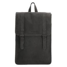 Hide & Stitches Čierny mestský kožený ruksak „Metropolitan“