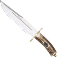 Muela MAGNUM-23 zberateľský nôž 23 cm, jelení paroh, plaketa diviaka, kožené puzdro
