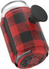 PopThirst, držiak/obal na plechovku, s integrovaným PopGrip Gen. 2, červeno-čierne káro
