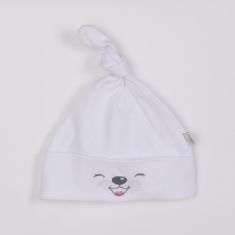 Bavlnená kojenecká čiapočka Lucky biela - 68 (4-6m)
