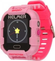 Helmer detské hodinky LK 708 s GPS lokátorom / dotykový displej / IP67 / micro SIM / kompatibilný s Android a iOS / ružové