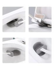 AQUALINE WC silikónová štetka nástenná/na postavenie, biela TF010 - Aqualine