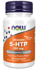 NOW Foods 5-HTP, 100 mg, 90 žuvacích pastiliek