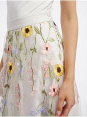 Orsay Krémová dámska kvetinová midi sukňa 34