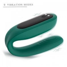 Sensual  M80 Luxusný silikónový masážny vibrátor, 9 vibrácií, zelená