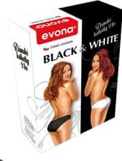 Evona 2 PACK - dámske nohavičky K 5780 BLACK & WHITE (Veľkosť XL)