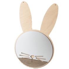 Funlife Detské zrkadlo králik s drevenými ušama 20 x 32 cm