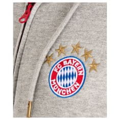 FAN SHOP SLOVAKIA Mikina FC Bayern Mníchov s kapucňou, šedá, zips, 100% bavlna | XL