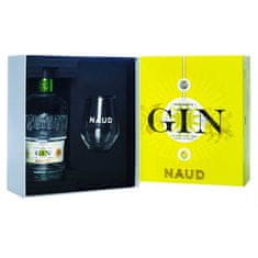Gin Naud French Gin, darčekový set s pohárom 0,7 l