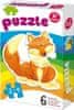 Kukuryku Baby puzzle Zvieratká 6v1 (2-4 dieliky)