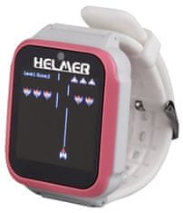Helmer detské chytré hodinky KW 801/ 1.54" TFT/ dotykový display/ foto/ video/ 6 hier/ micro SD/ čeština/ ružovo-biele
