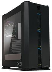 Zalman case X3 čierna, Skriňa, Middle tower, bez zdroja, ATX, 2x USB 3.0, 2x USB 2.0, priehľadná bočnica, ARGB ventilátory
