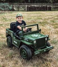 Mamido Detský elektrický vojenský Jeep Willys 12V7Ah Army zelený