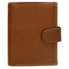 Double-D Hnedá praktická kožená peňaženka "Page"