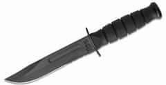 KA-BAR® KB-1257 SHORT BLACK taktický nôž 13,3 cm, celočierny, Kraton, kožené puzdro
