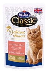 Butcher's Butcher 's Cat Class.Delic.Dinn. losos + dorada kapsa100g