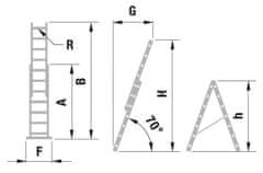 ALVE Hliníkový rebrík dvojdielny univerzálny 8512 PROFI PLUS