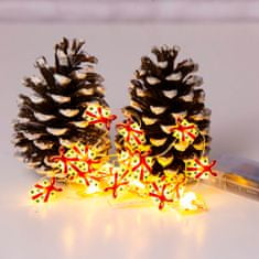 Excellent Houseware Bleskové Drôtové Svetlá 20 Led Batériové Napájanie Vianočná Dekorácia Teplá Biela Vzor Darček 95 Cm