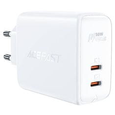 AceFast Acefast A29 PD 50W GaN sieťová nabíjačka, 2x USB, (biela)