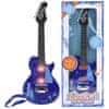 Elektrická rocková gitara s kovovými strunami, modrá