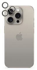 EPICO hliníkové ochranné sklo na šošovky fotoaparátu pre iPhone 15 Pro / 15 Pro Max 81312152000001 - prírodný titan