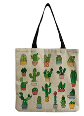 Flor de Cristal Plátená taška cez rameno Kaktusky