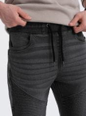 OMBRE Pánske džínsové nohavice Andzisa grafitová S