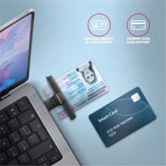 AXAGON CRE-SMPA, USB-A PocketReader čítačka kontaktních kariet Smart card (eObčanka)