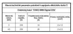 TENKO Elektrický kotol MINI digital DKEM 3 kW