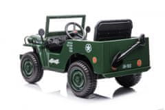 Mamido Detský elektrický vojenský Jeep Willys 12V7Ah Army zelený