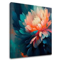 Dizajnová dekorácia na plátne Farebné impresie kvetu | 80x80 cm
